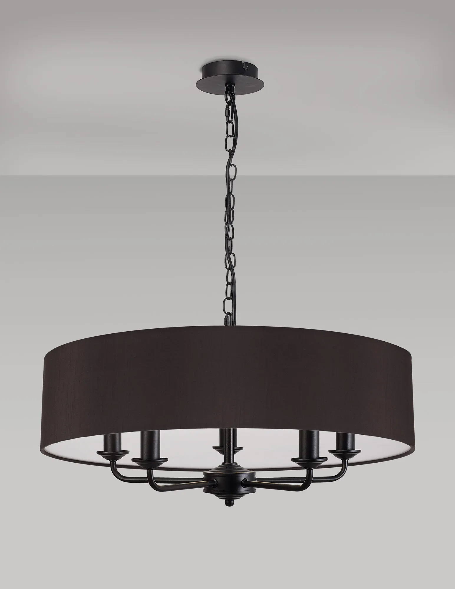 Banyan 60cm 5 Light Pendant Matt Black, Black DK1014  Deco Banyan MB BL